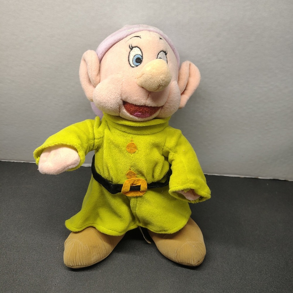 Disney Dopey Plush Toy Green Snow White Seven Dwarfs Stuffed Animal